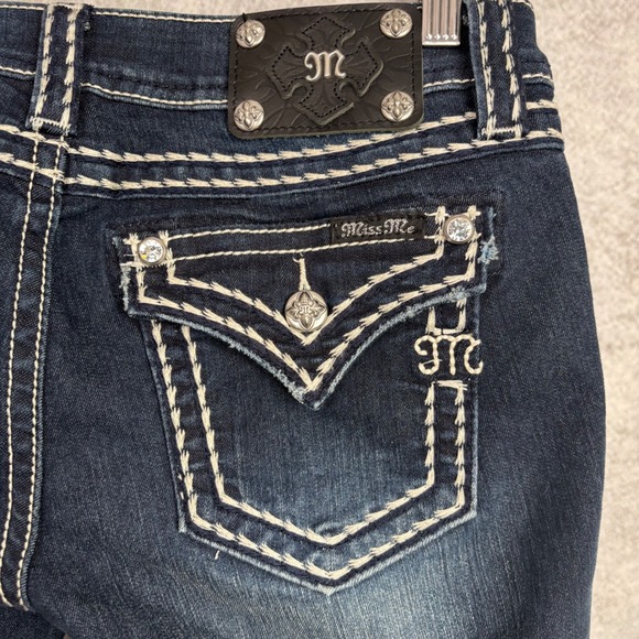 Miss Me Loose Saddle Stitch Border Chloe Bootcut Jeans Mid Rise 29x32 NWT - Picture 11 of 16